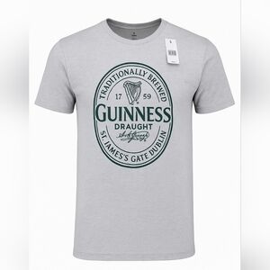 NWT Guinness Draught Beer Logo Tee Gray Graphic T-Shirt St. James Gate Small